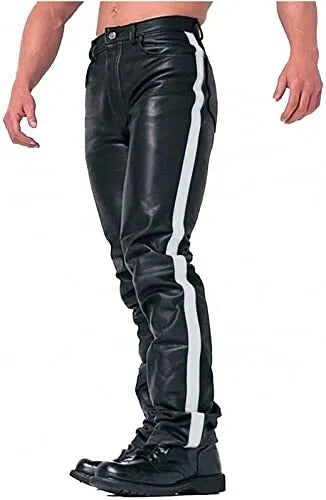 Men's Genuine Cowhide Leather Pants