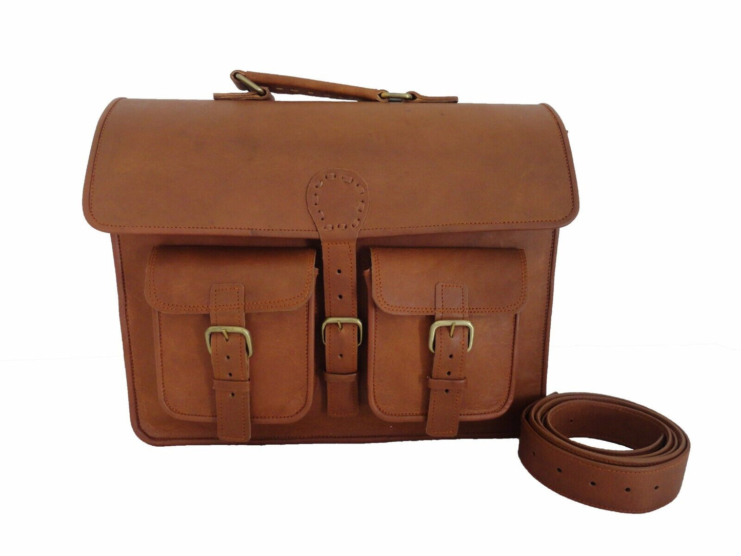 Vintage leather Laptop Messenger Bag