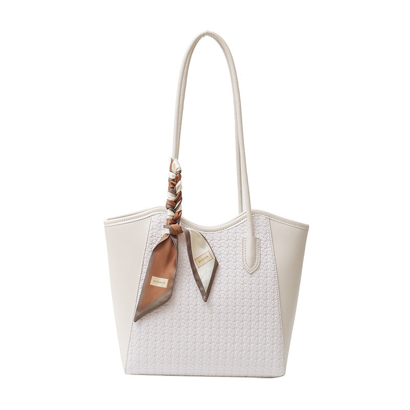 Women’s Texture Leather Shoulder Tote Bag Large Capacity