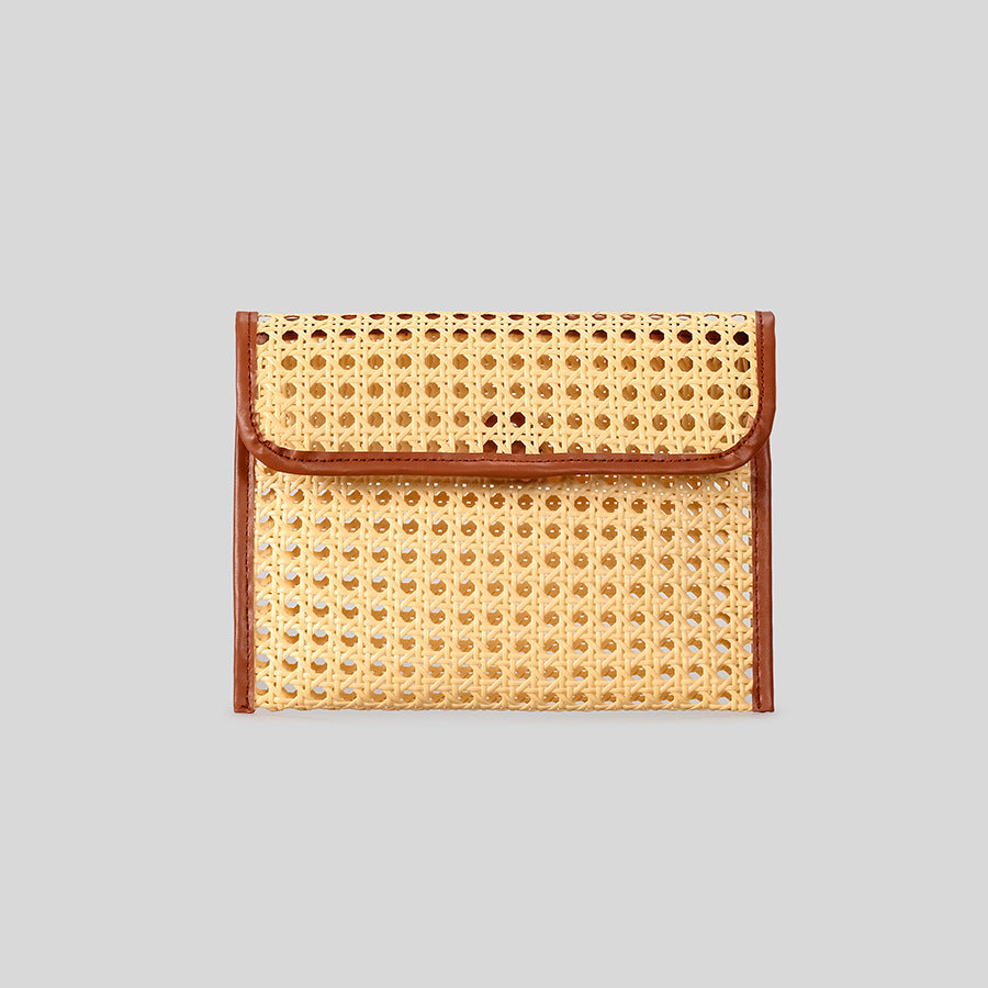 Woven PU Straw Crossbody Bag for Women
