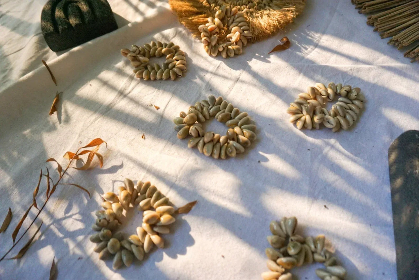 Beach Shells Napkin Ring Wedding Decor with White Shells