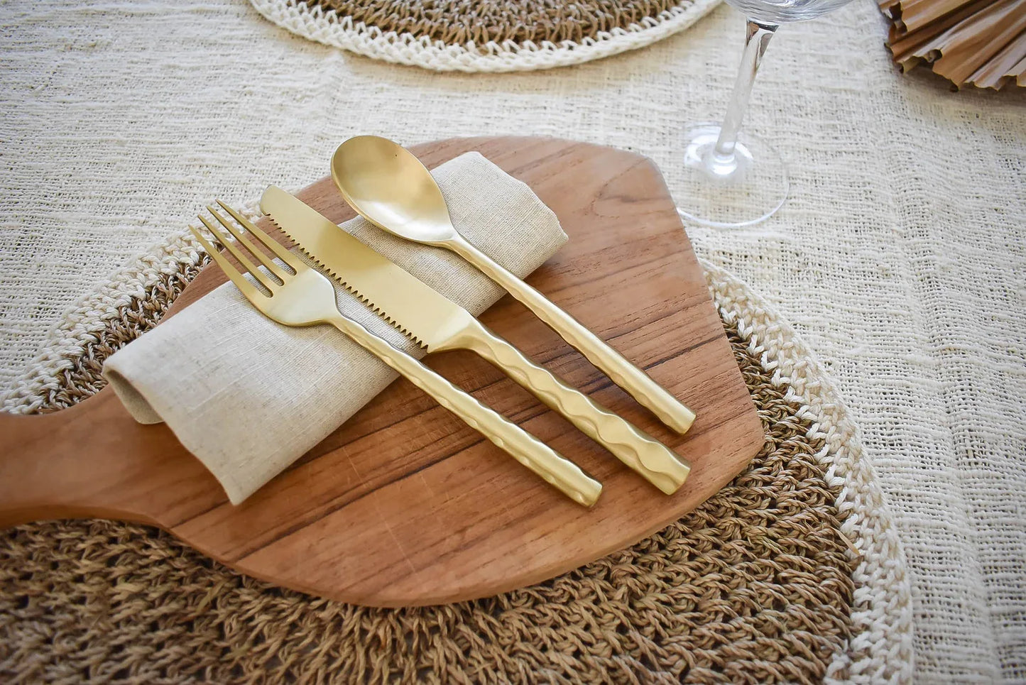 Matte Gold Brass Cutlery Set