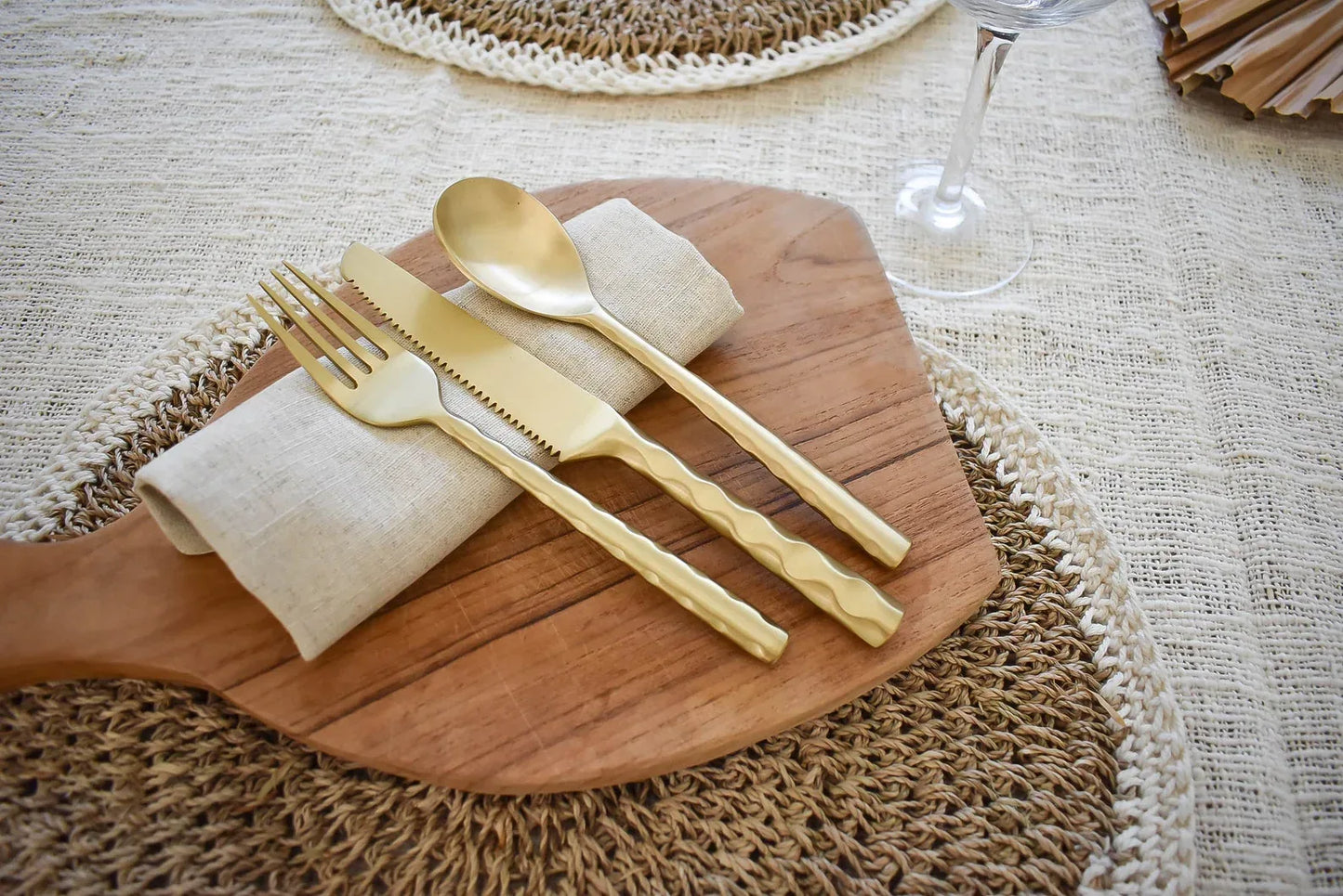 Matte Gold Brass Cutlery Set
