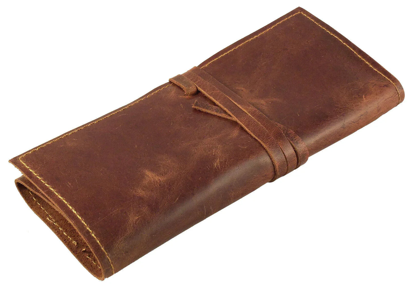 Vintage Leather Pencil Roll Pen Pouch