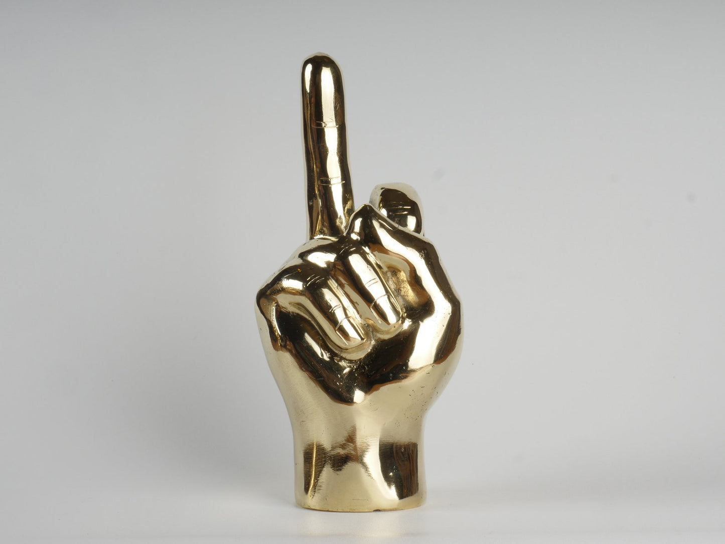 Brass Sculpture Hand Finger Sign Decor