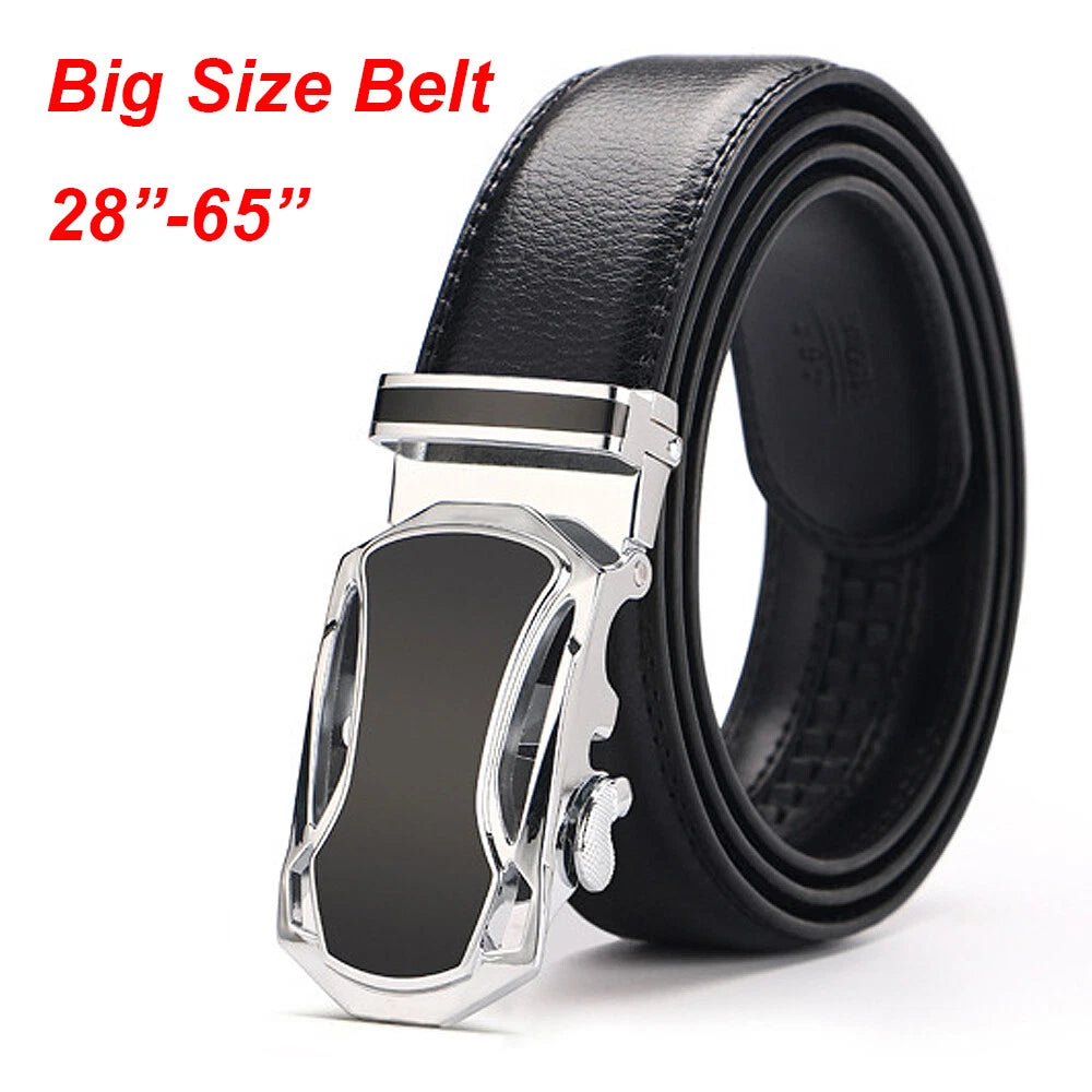 Extra Long Men’s Leather Belt with Automatic Buckle