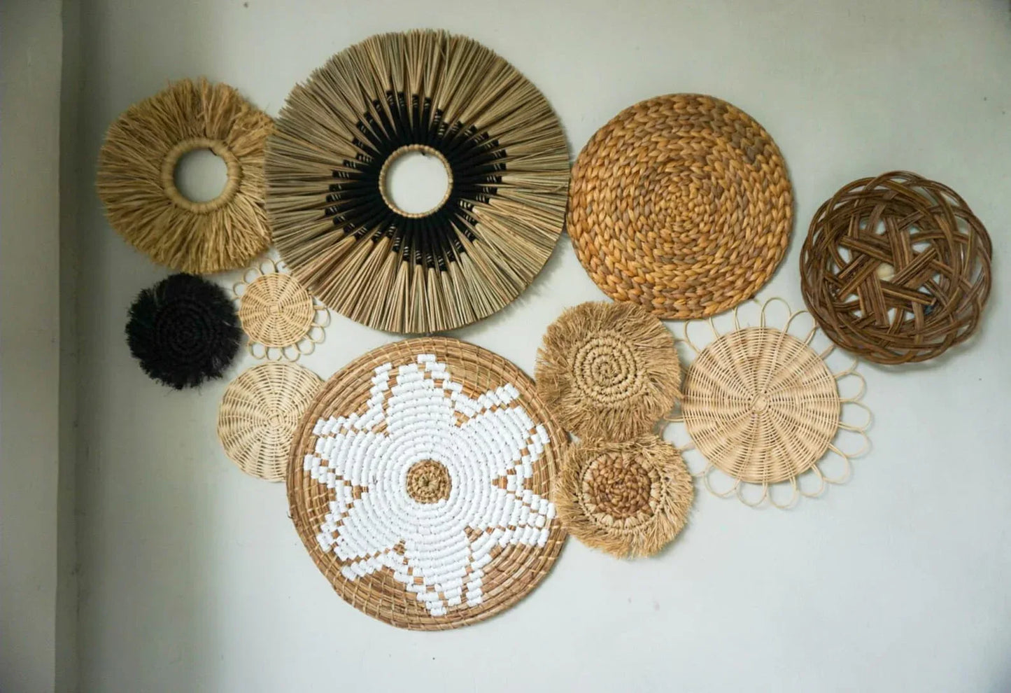Handmade Seagrass Rattan Wall Decoration Set Eco‑Friendly