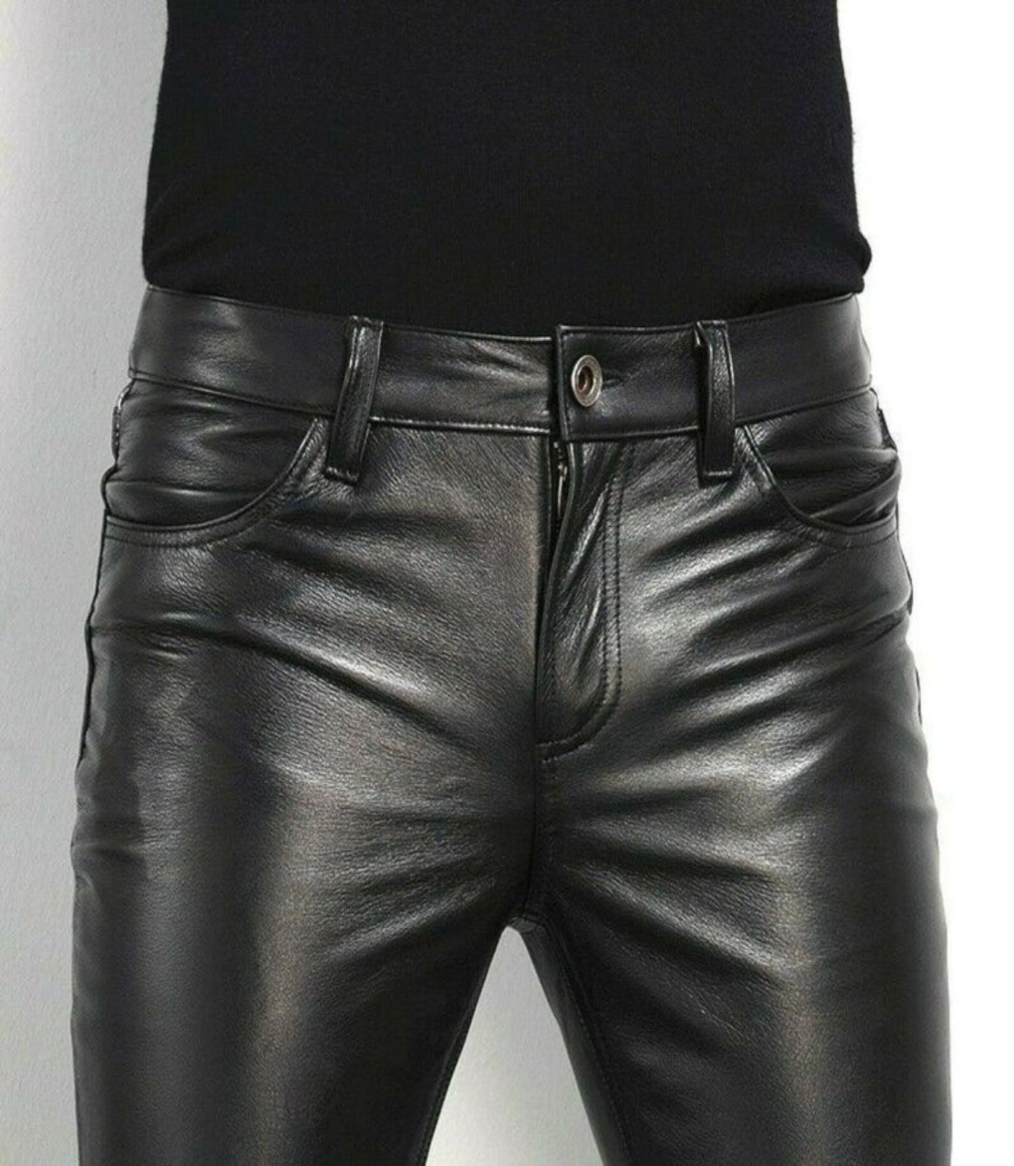 Men Leather Pant Trousers for Biker