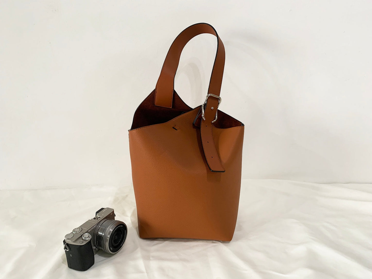 Genuine Leather Bucket Bag