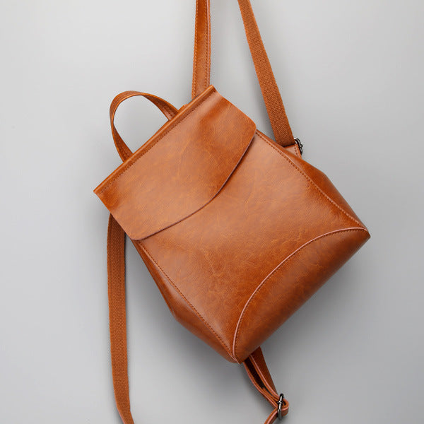 Genuine Leather Backpack Brown for Women