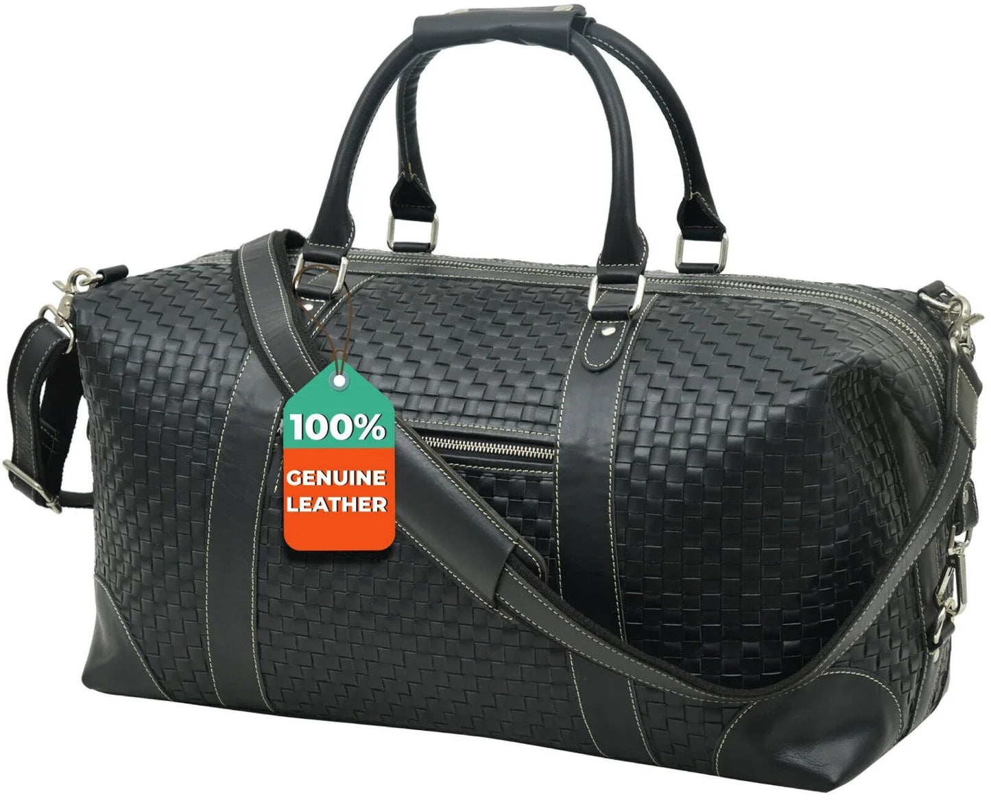 Genuine Leather Weekender Travel Duffle Bag