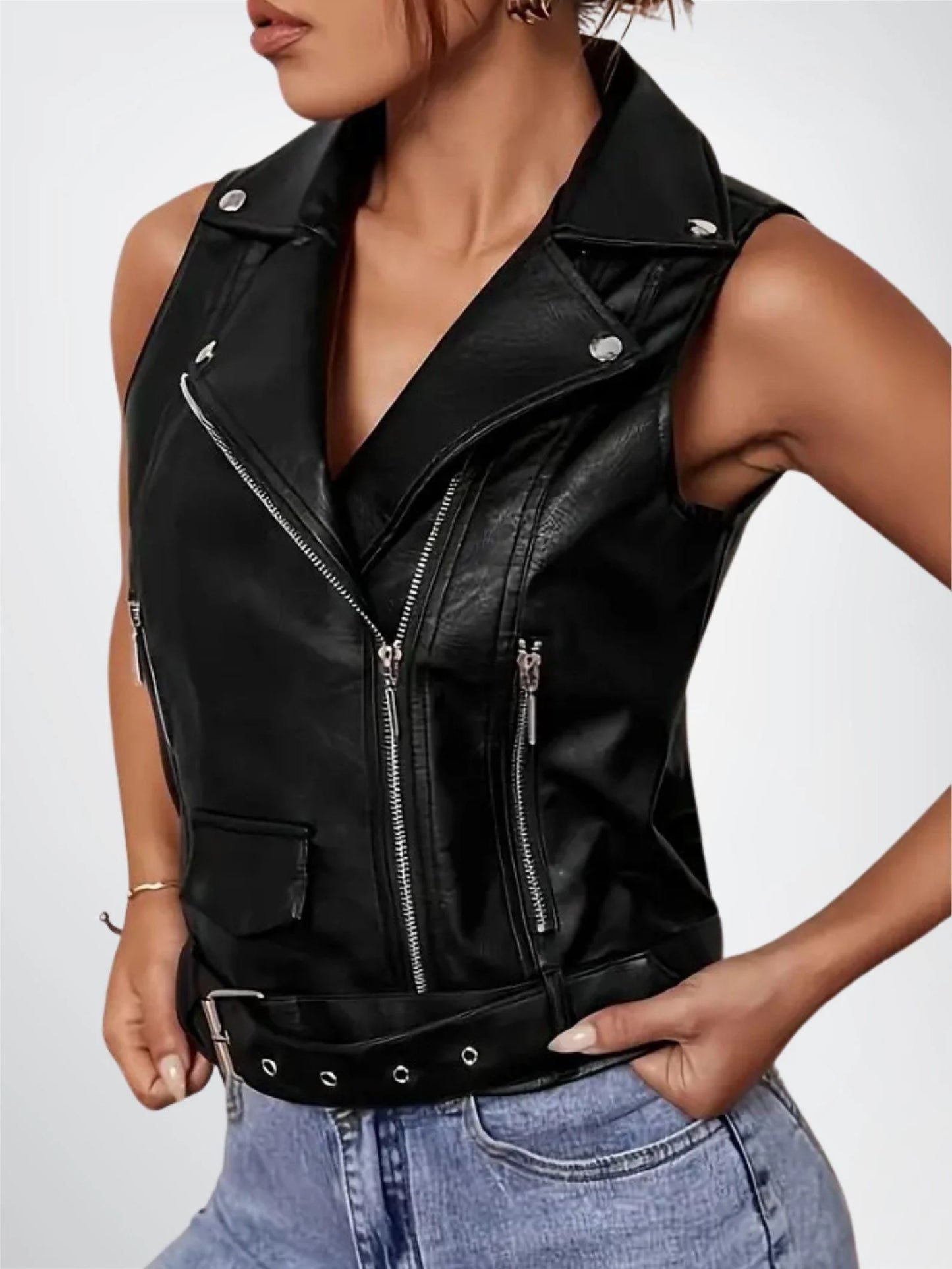 leather vest women's motorcycle