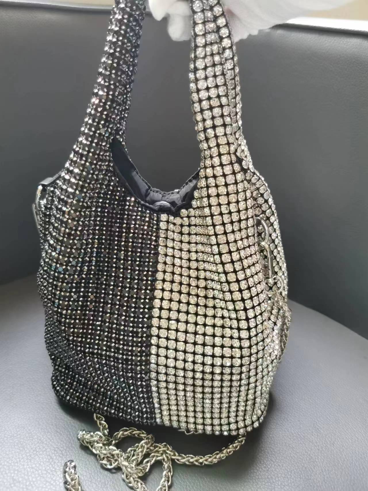 Bucket Bag Crossbody Shoulder Purse With Chain