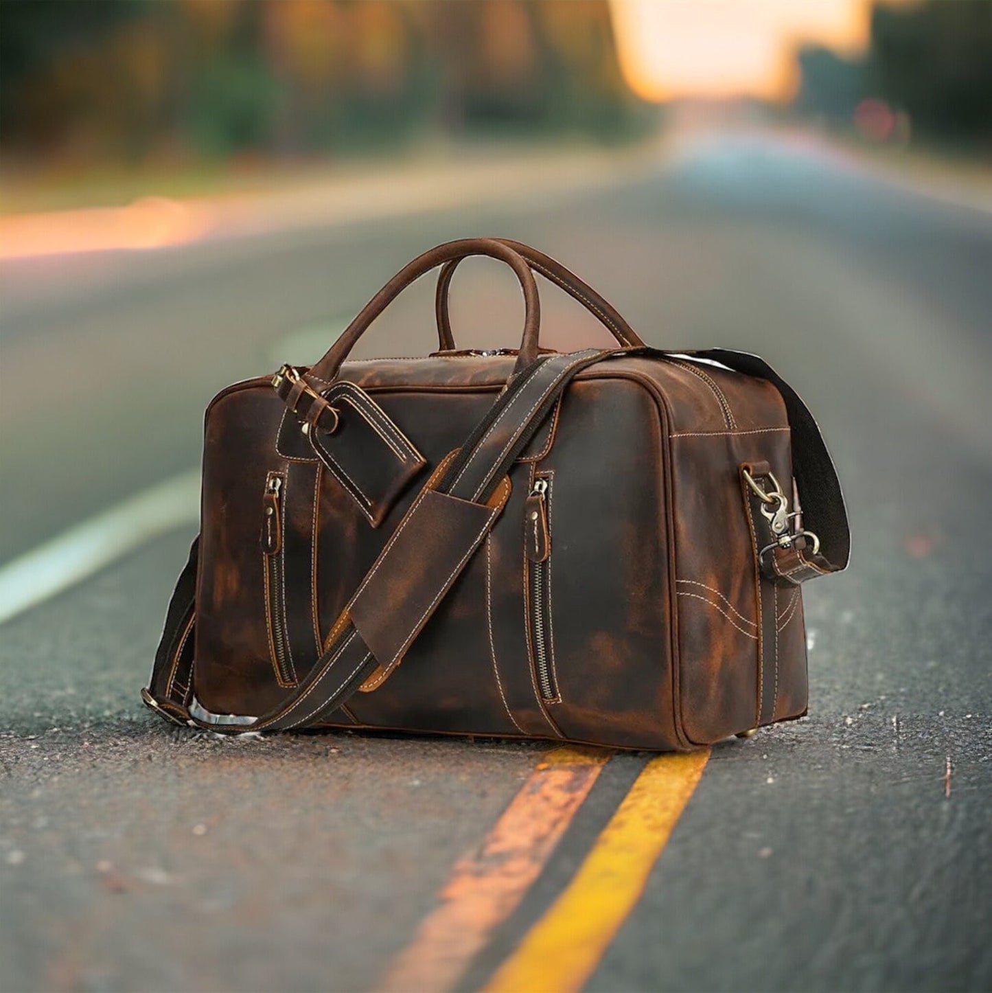 best cowhide leather duffle bag