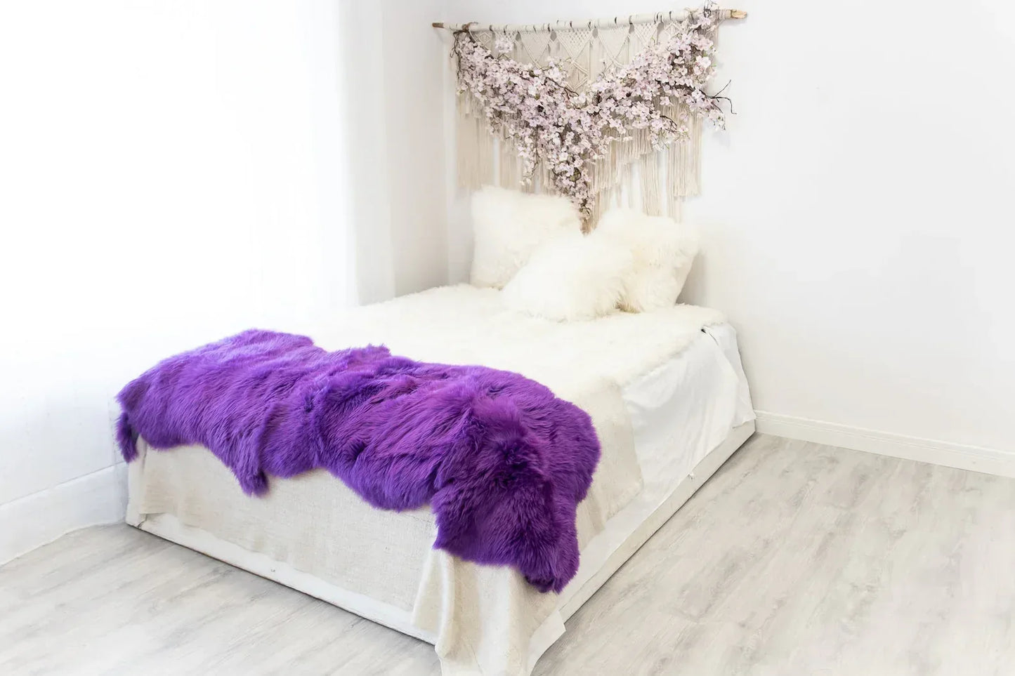 Large Purple Natural Sheepskin Rug