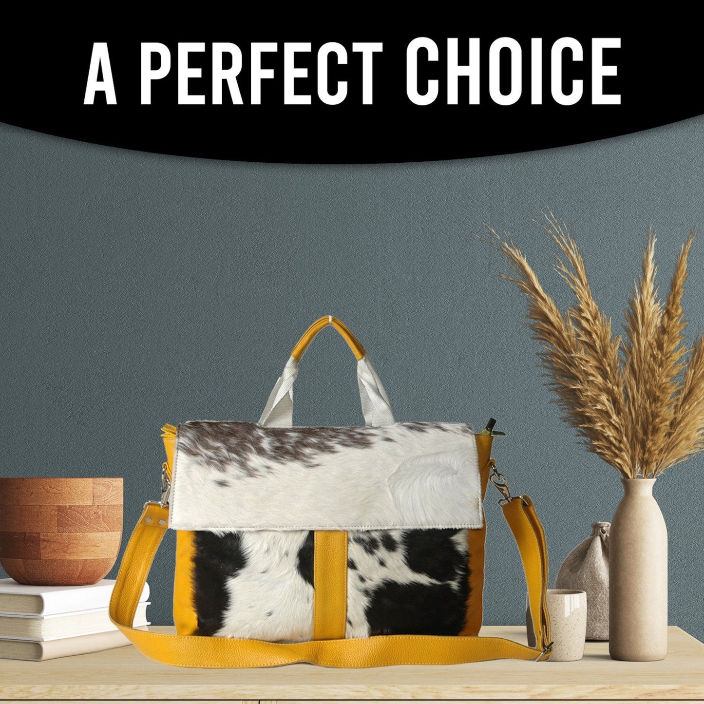 Natural Cowhide Office Bag