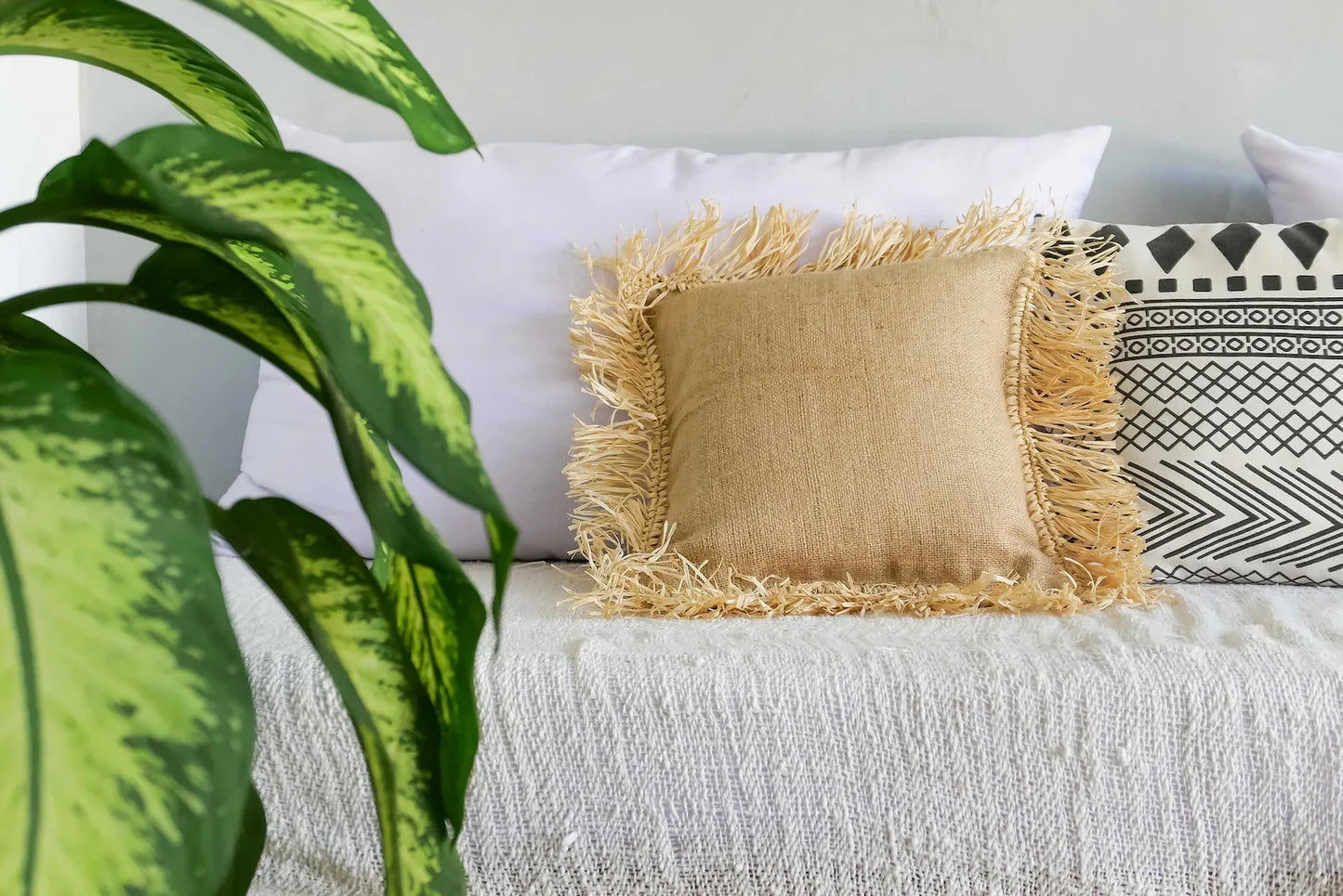 Jute Raffia Natural Handmade Pillow Cover
