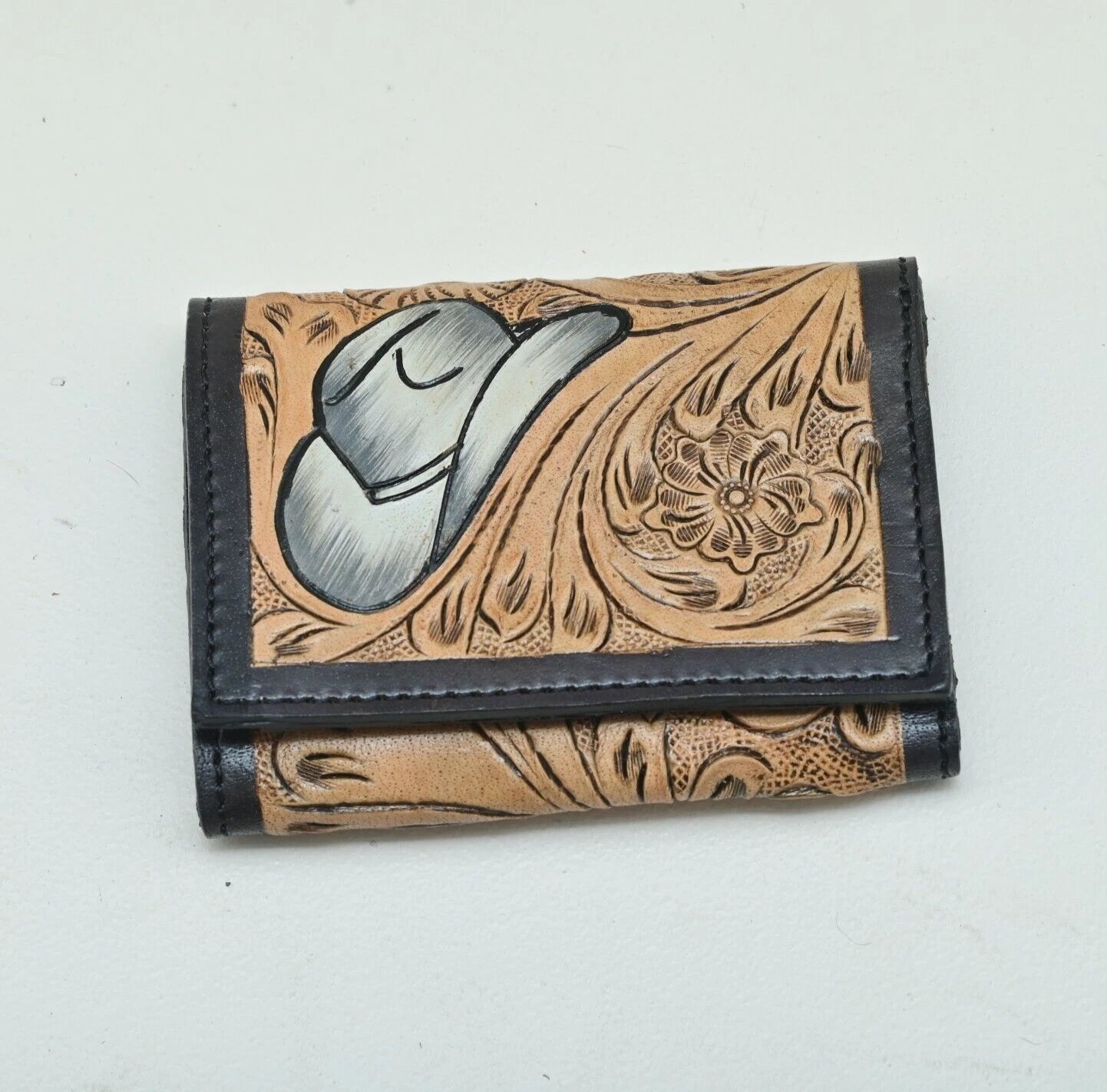 Western Cowboy Carved Tooled Leather Wallet for Men