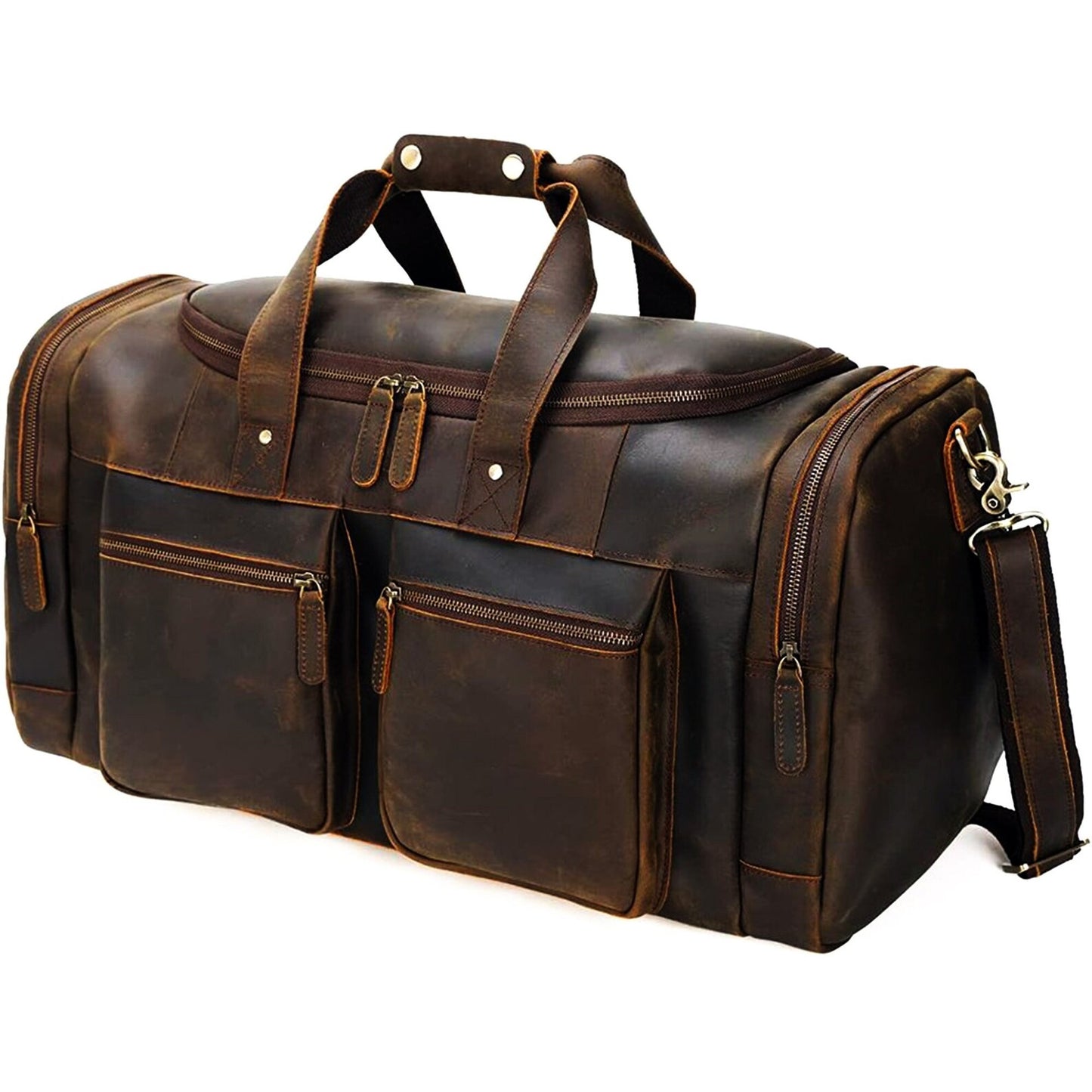 Genuine Leather Travel Duffel Bag