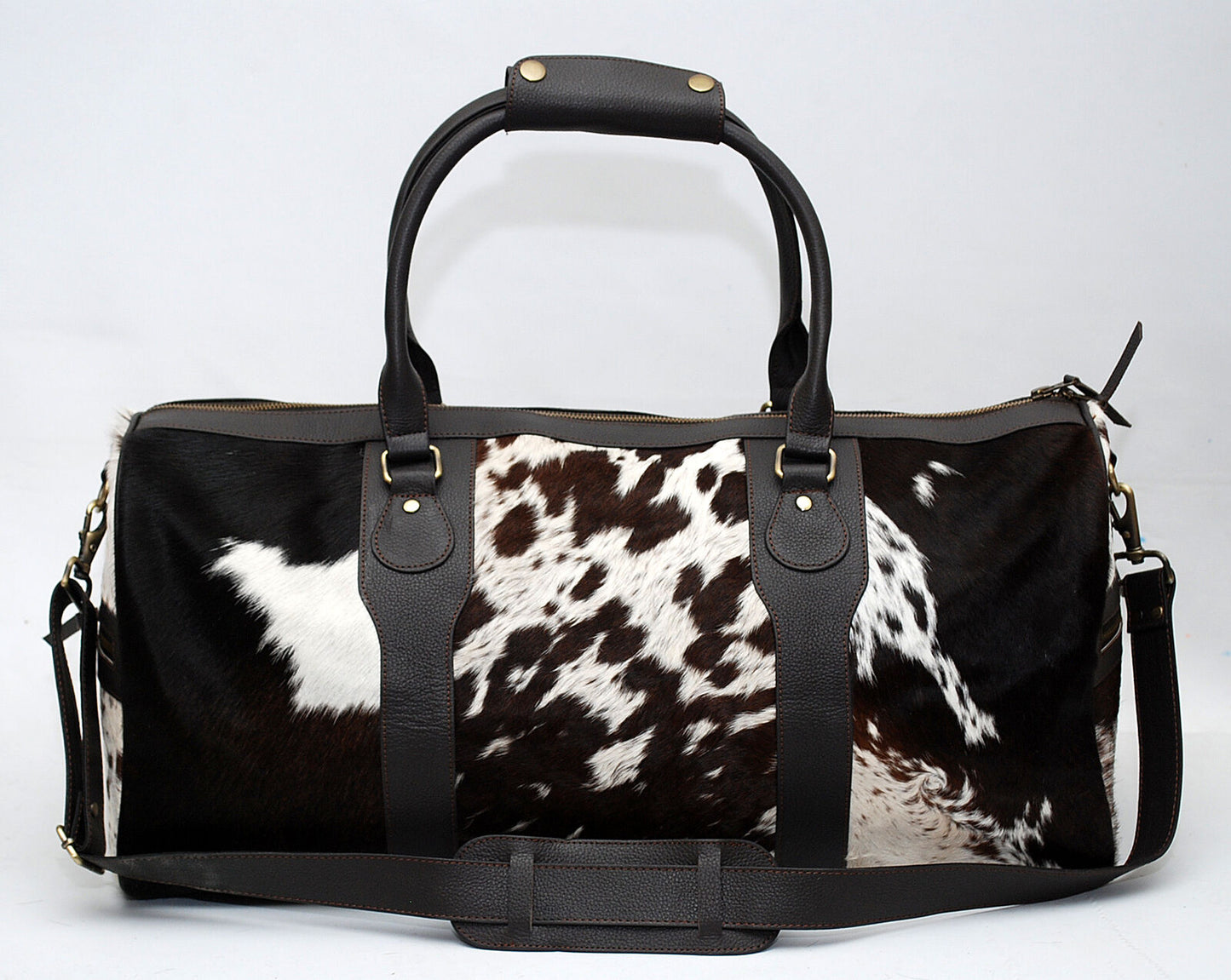 Cowhide Skin Weekender Bag Tricolor