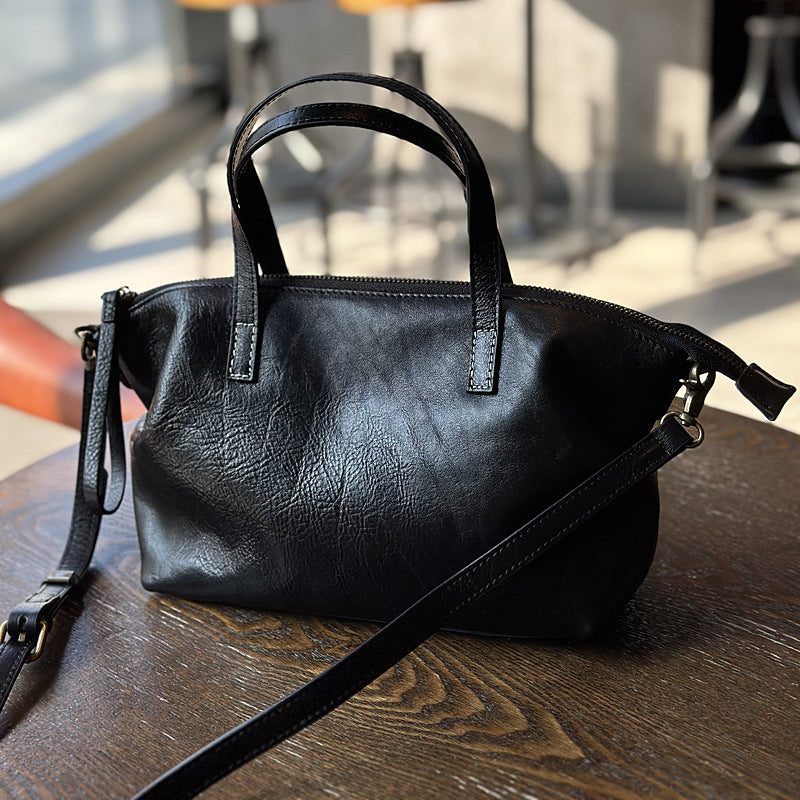 Genuine leather Dumpling messenger bag