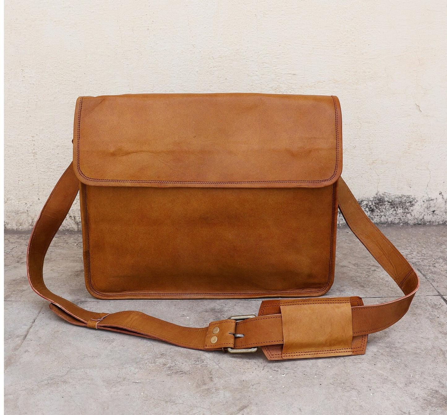 Leather Messenger Crossbody Bag for Men