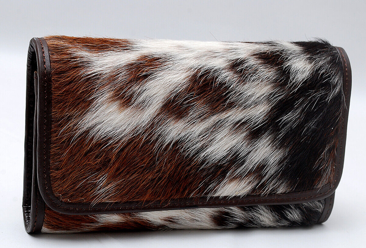 Tricolor Cowhide Mini Clutch Purse