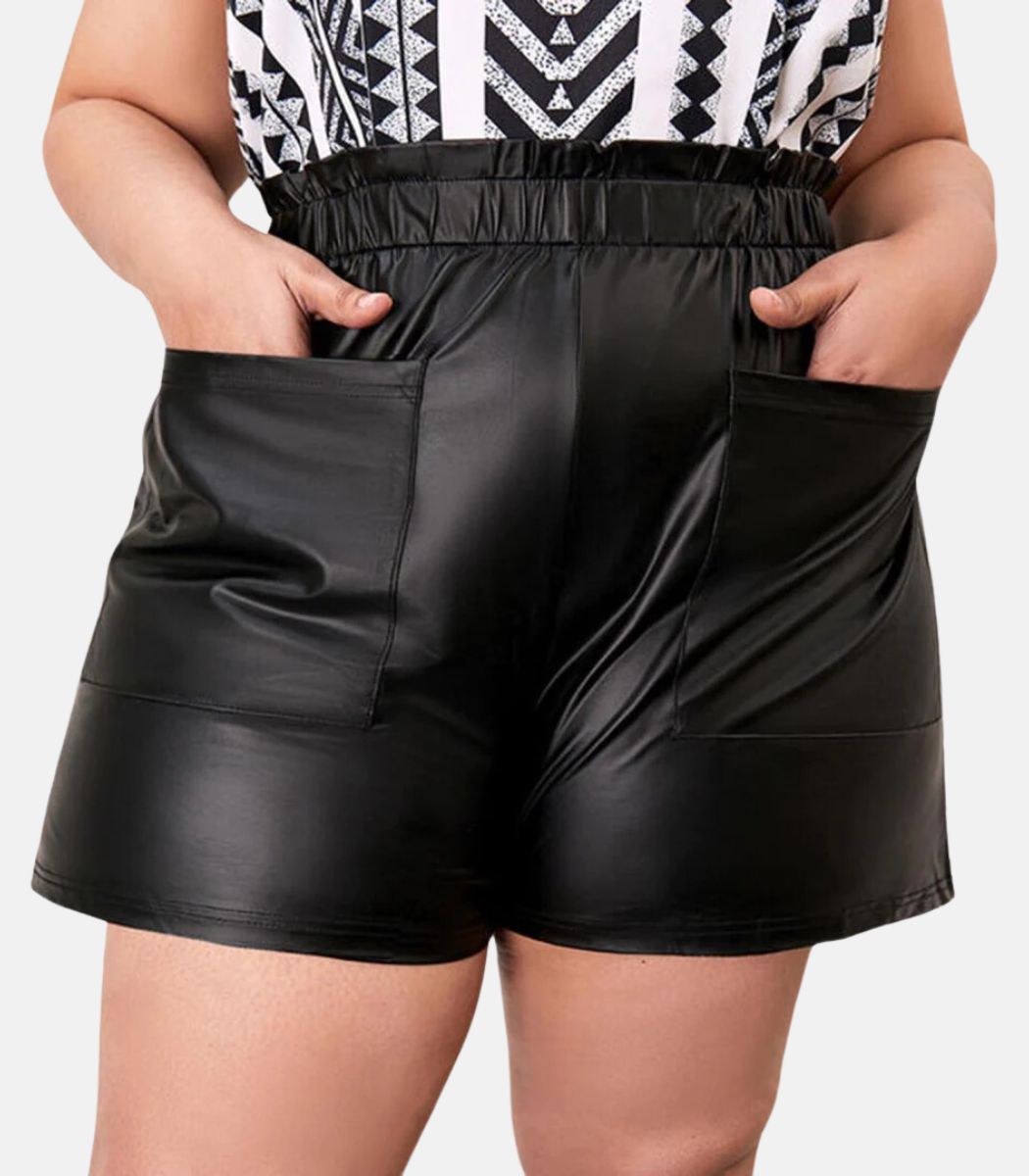 Genuine Leather Fitted Shorts