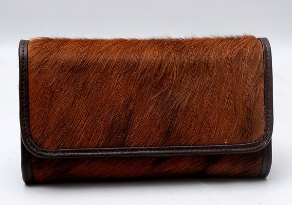 dark brown mini cowhide purse
