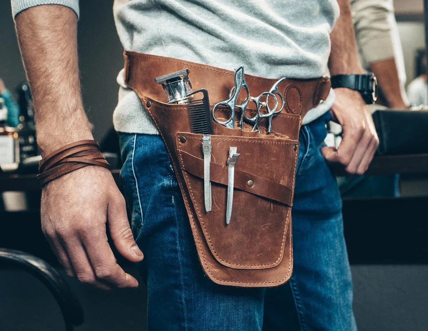 Hair Stylist Leather Tool Belt