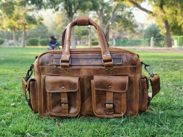 Genuine Leather Briefcase Travel Bag