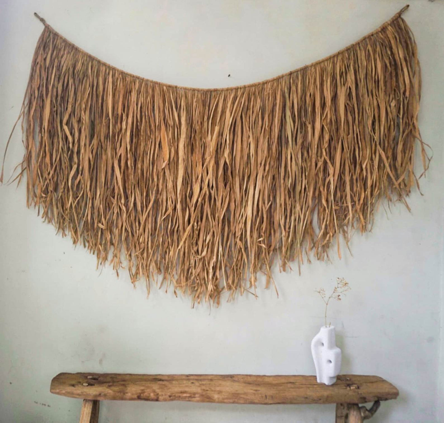 boho minimalist raffia wall hanging decor