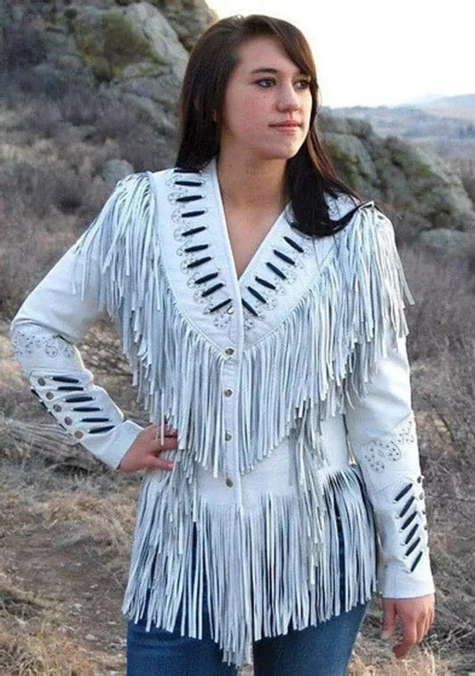 Western Fringe Suede Jacket for Women Native Style