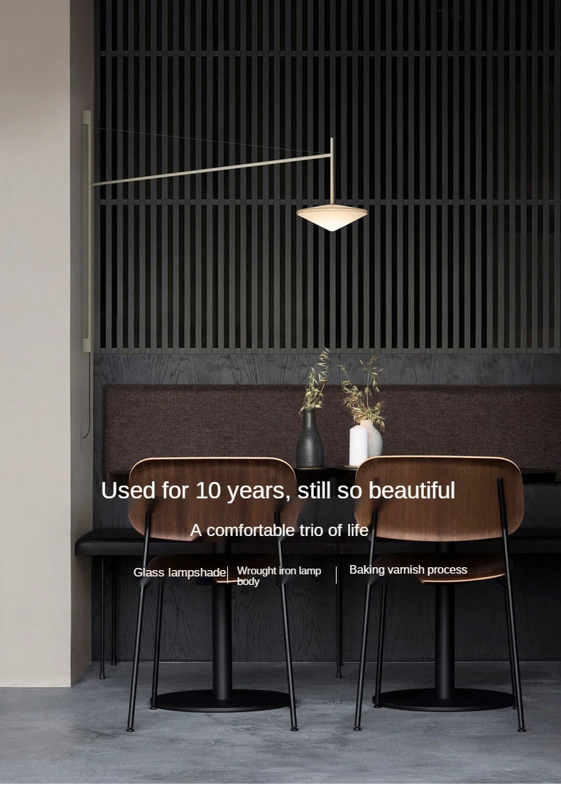 Nordic Adjustable Wall Lamp Minimalist With Frosted Glass Shade