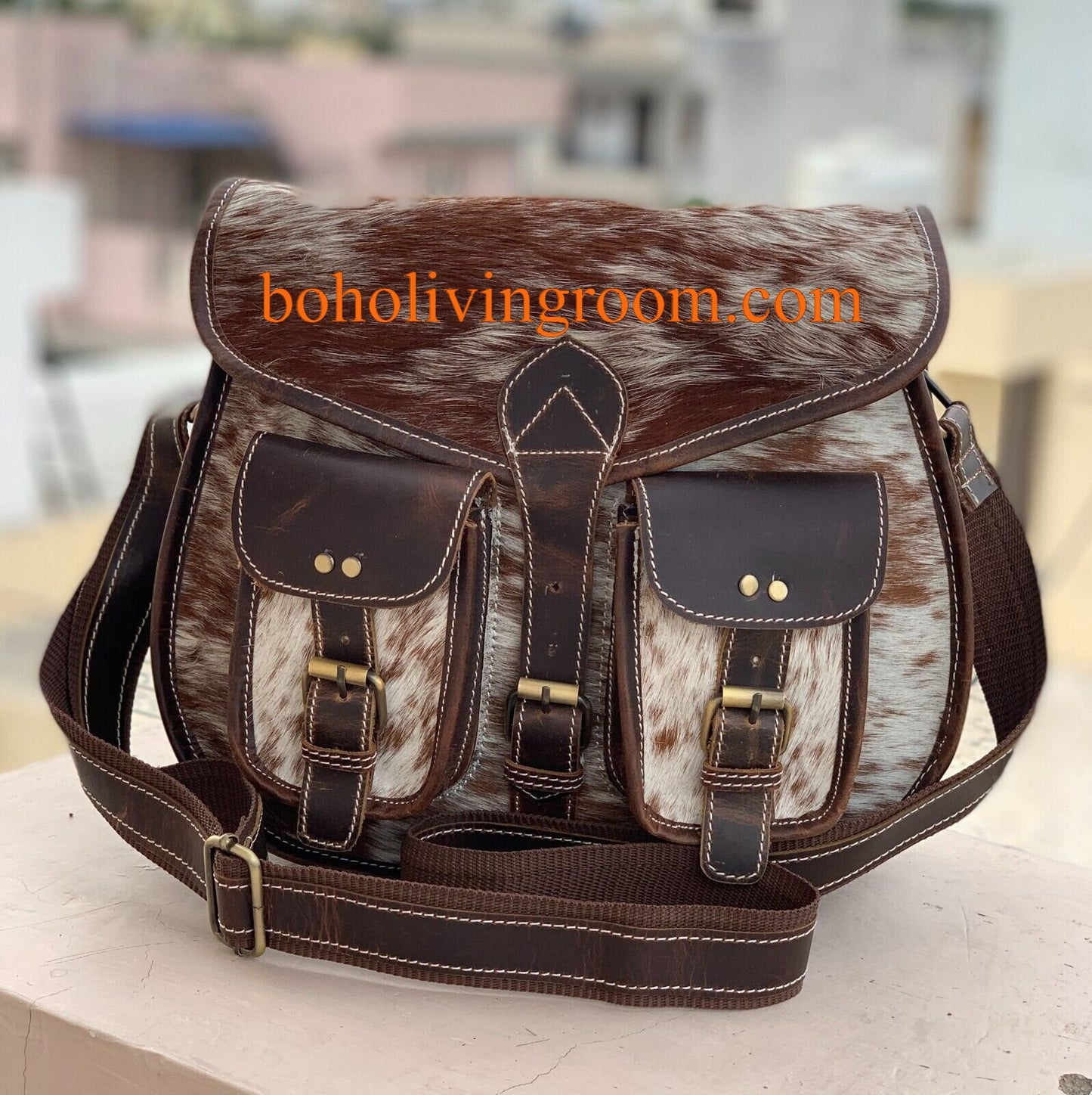 Real Cowhide Crossbody Bag