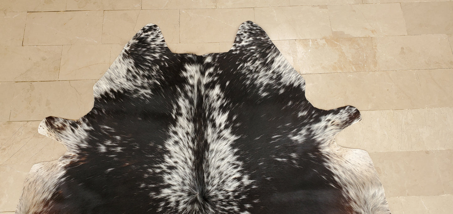 Mini Cowhide Rug Spotted Dark Brown Black