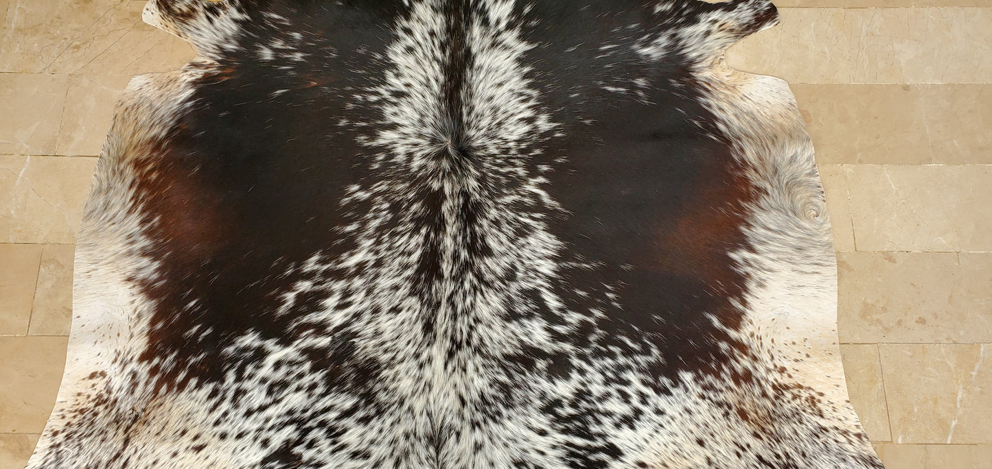 Mini Cowhide Rug Spotted Dark Brown Black