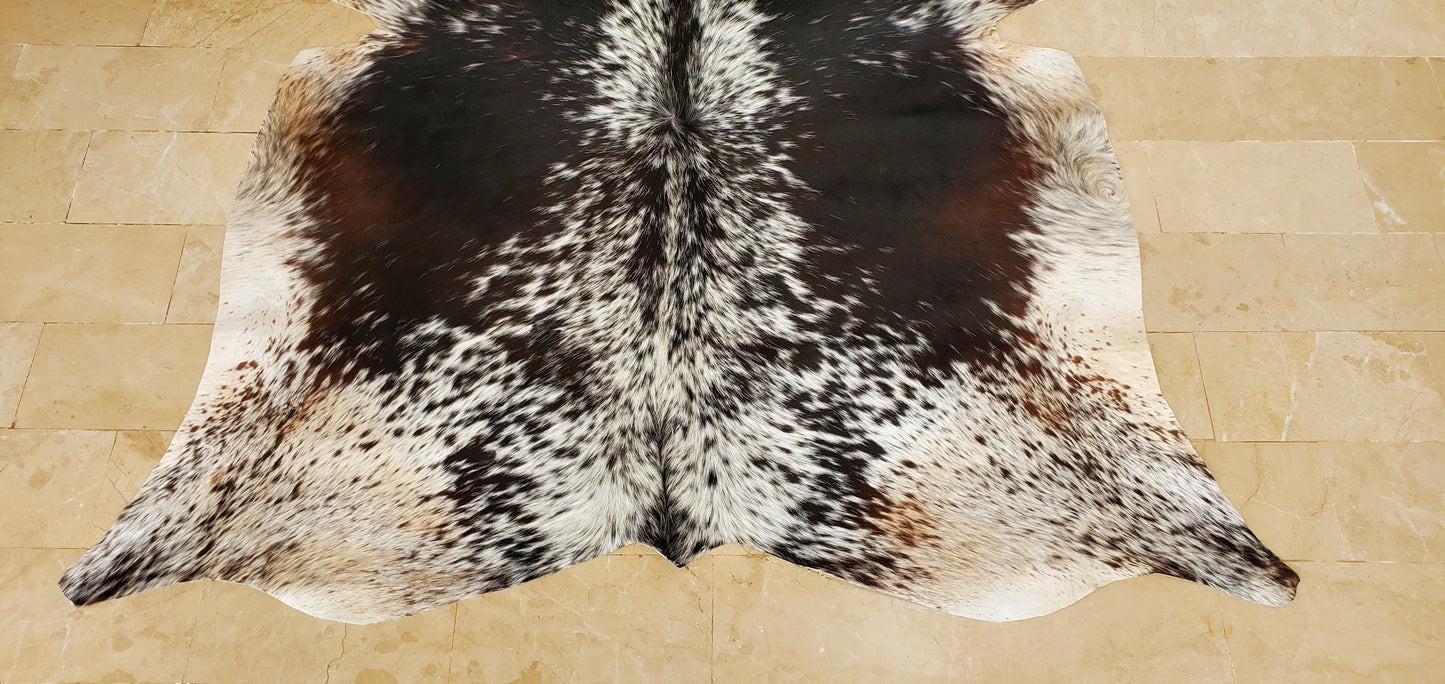 Mini Cowhide Rug Spotted Dark Brown Black