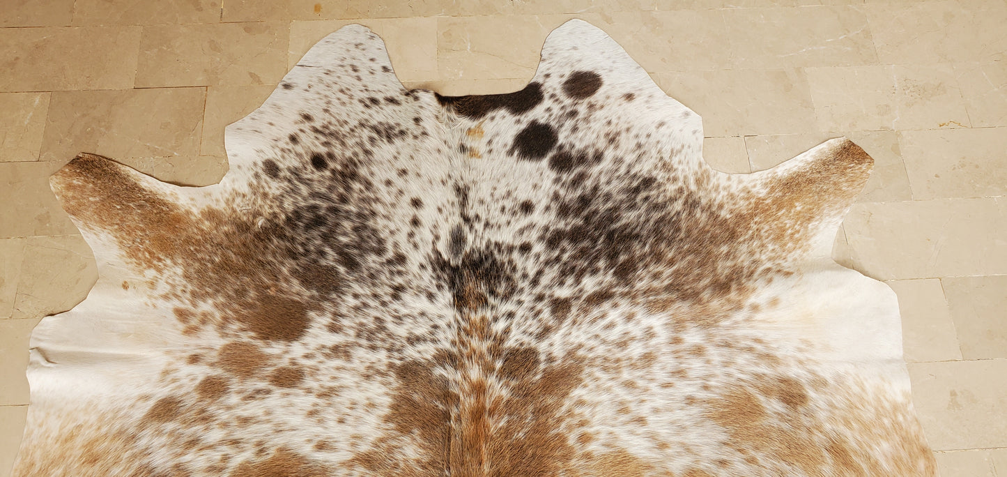 Mini Speckled Brown Black Cowhide Rug