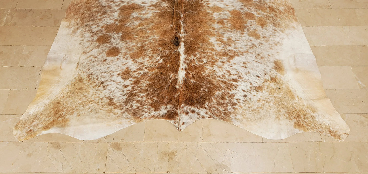 Mini Speckled Brown Black Cowhide Rug