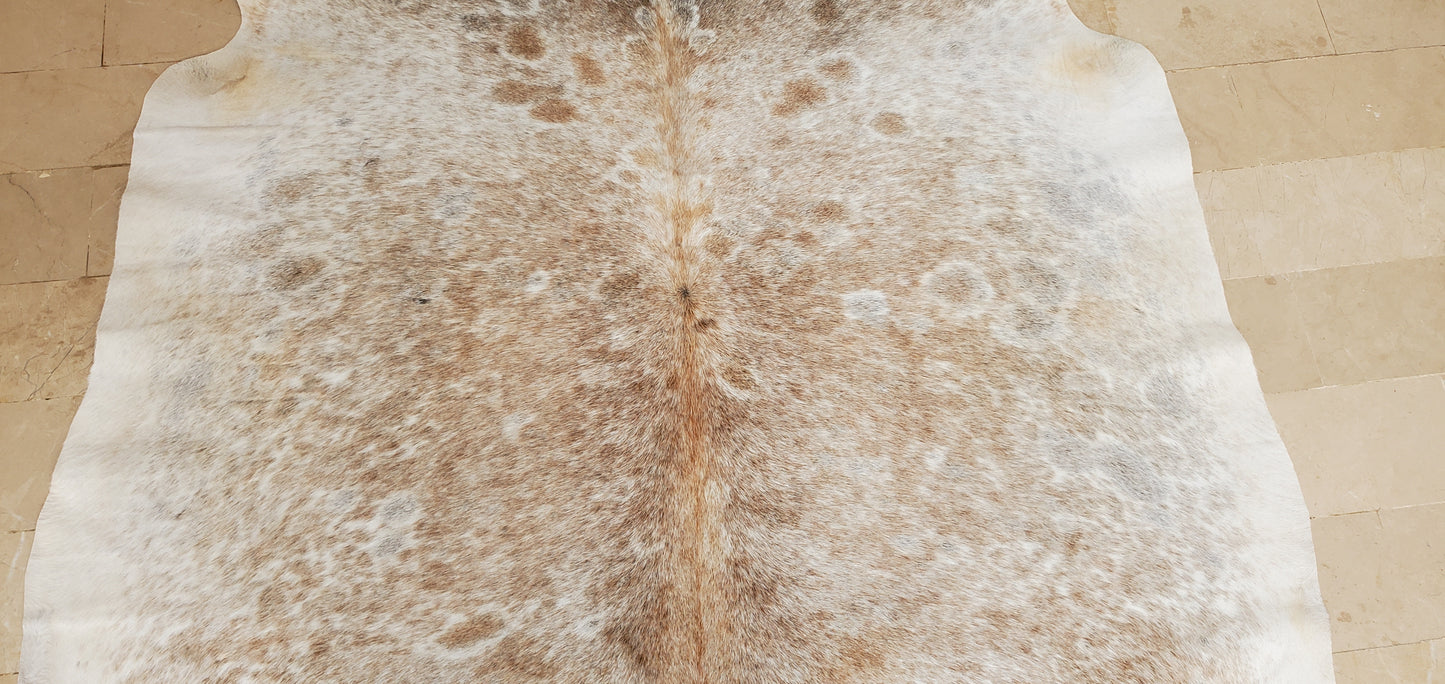 Small Cowhide Rug Grey White Taupe
