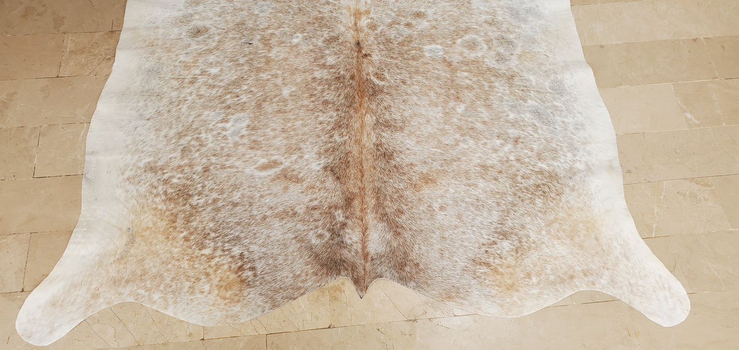 Small Cowhide Rug Grey White Taupe