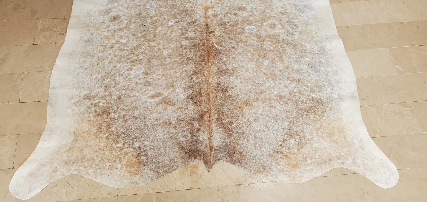 Small Cowhide Rug Grey White Taupe