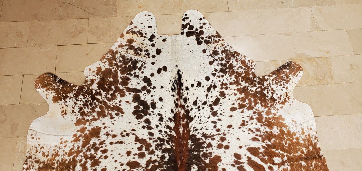 Tricolor Salt And Pepper Cowhide Rug Small