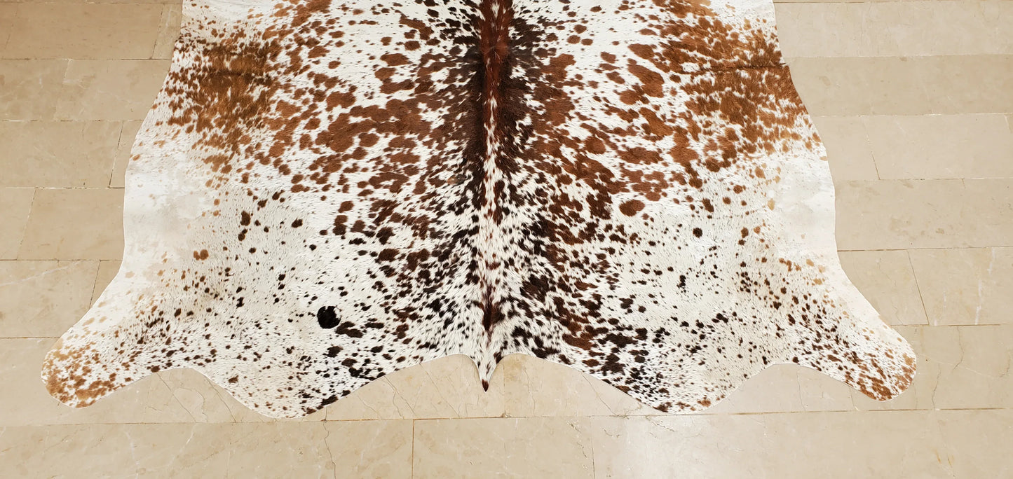 Tricolor Salt And Pepper Cowhide Rug Small