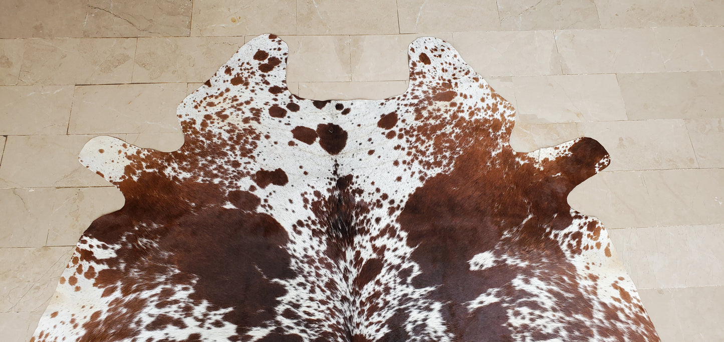 Reddish Brown Tricolor Small Cowhide Rug