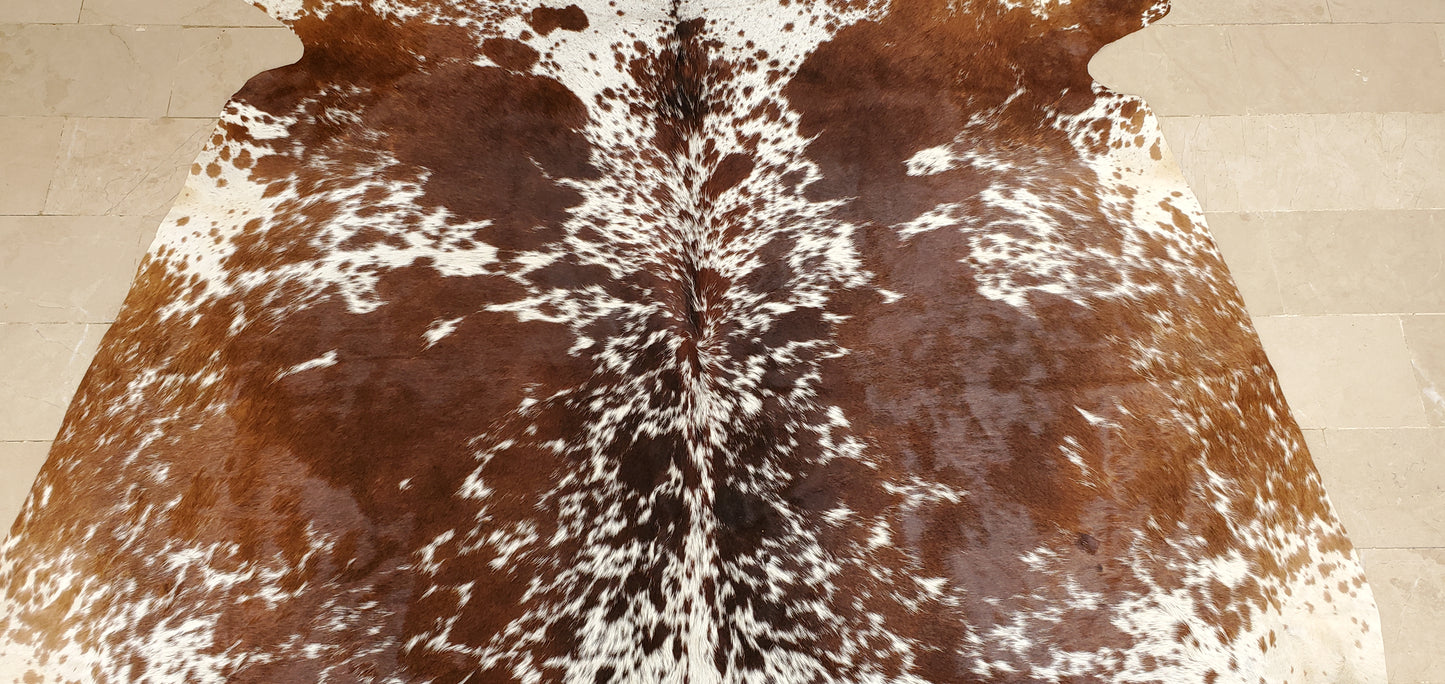 Reddish Brown Tricolor Small Cowhide Rug