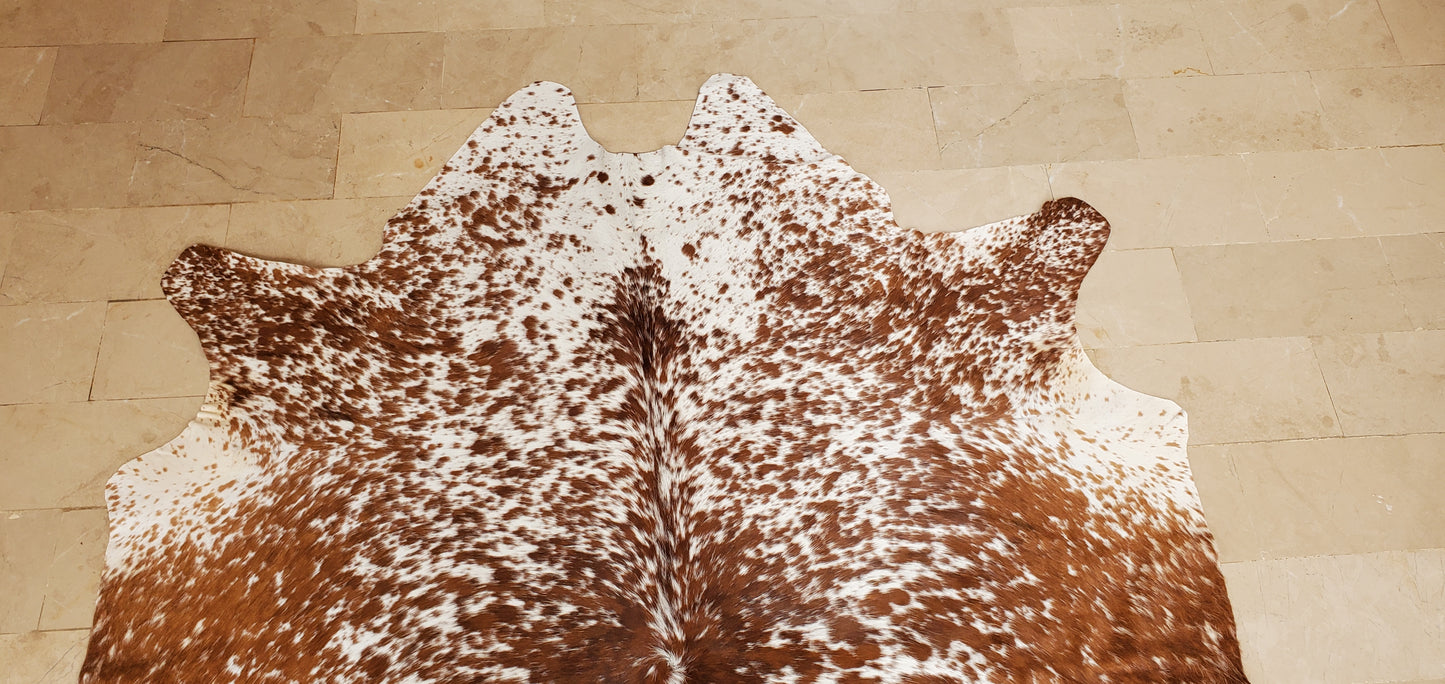 Dark Brown Speckled Small Cowhide Rug