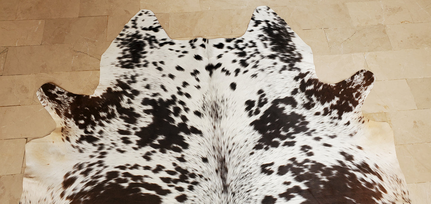 Small Speckled Tricolor Cowhide Rug