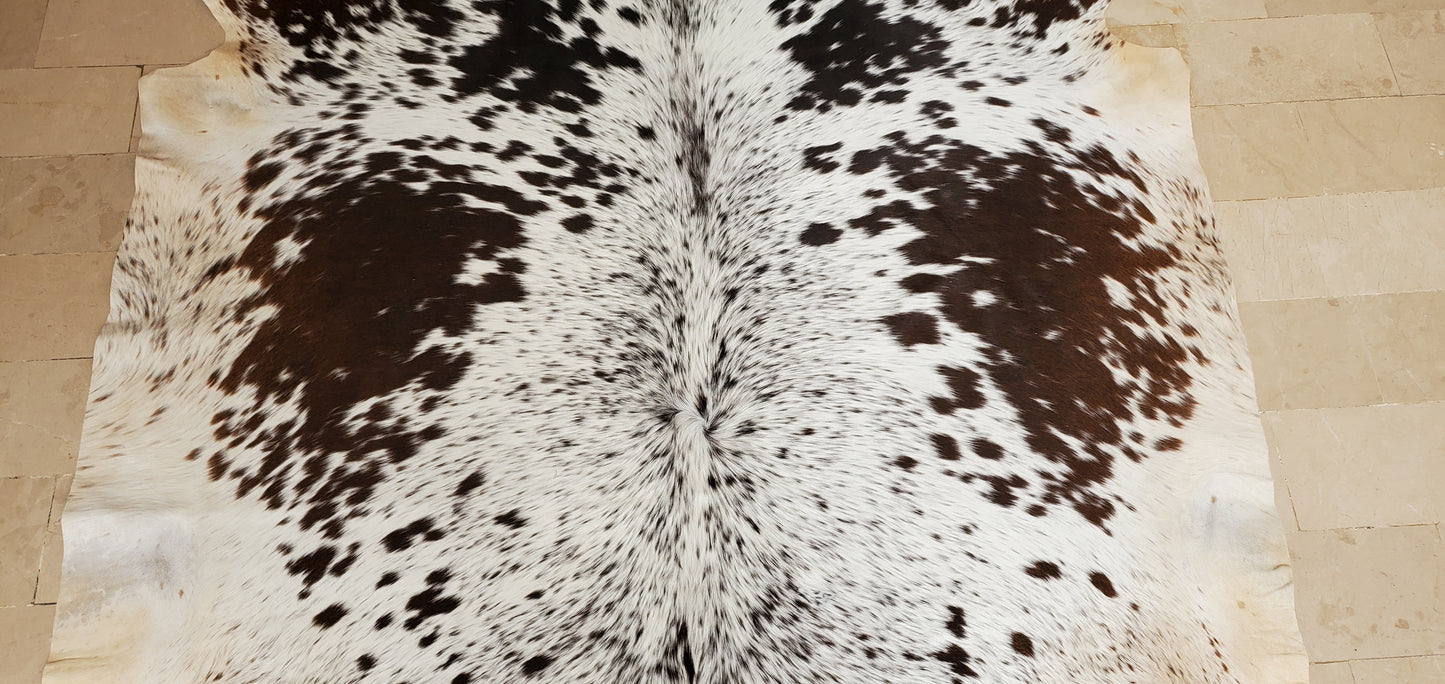 Small Speckled Tricolor Cowhide Rug